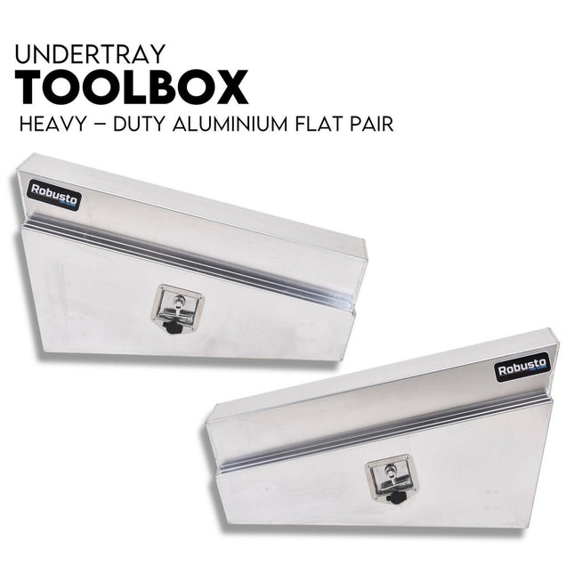 900mm Under Tray Tool Box Pair Aluminium Toolboxes Set Truck Undertray Underbody.