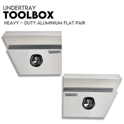 Under Tray Tool Box Underbody Pair Set 600mm Aluminium.