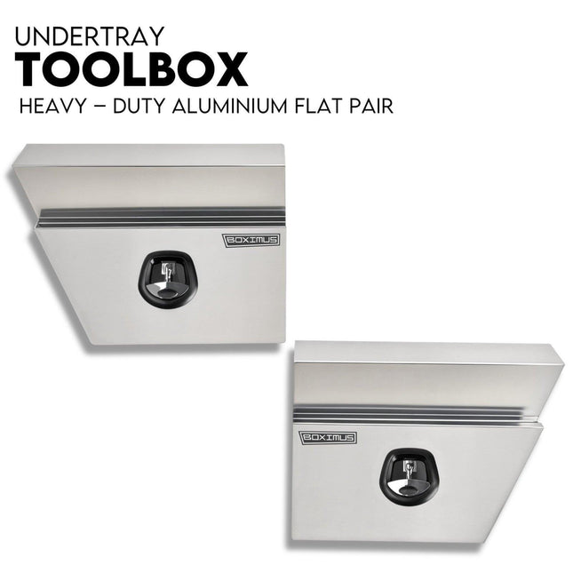 Under Tray Tool Box Underbody Pair Set 600mm Aluminium.