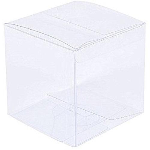 100 Piece Pack -PVC Clear See Through Plastic 15cm Square Cube Box - Large Bomboniere Product Exhibition Gift.