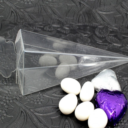 10 Pack of Clear Pyramid Triangle Shaped Small Clear Gift Box - Bomboniere Jewelry Gift Party Favor Model Candy Chocolate Soap Box.
