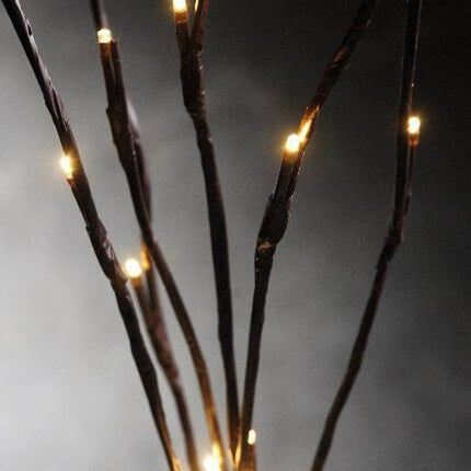10 Sets of LED Light Bunch Stem - Warm White BATTERY fairy lights - 50cm high 20 bulbs/petals.