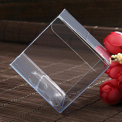 10 Pack of  12cm Square Cube Box - Large Bomboniere Exhibition Gift Product Showcase Clear Plastic Shop Display Storage Packaging Box.