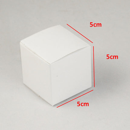 10 Pack of White 5cm Square Cube Card Gift Box - Folding Packaging Small rectangle/square Boxes for Wedding Jewelry Gift Party Favor Model Candy Chocolate Soap Box.