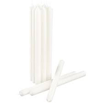 20 pack white wax 20cm taper church house vigil candleabra candle 2CM WIDE.