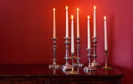 20 pack white wax 20cm taper church house vigil candleabra candle 2CM WIDE.