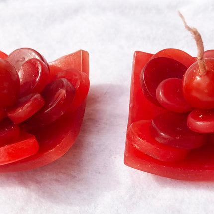 2 Red Lotus Floating Candles in Red Black Gift Box Set Birthday Xmas Valentine Mothers Day Gift Present.