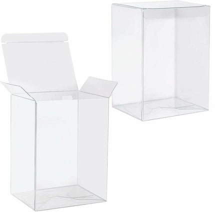 50 Pack of Large Plastic 22x14.5cm Rectangle Cube Box - Exhibition Gift Product Showcase Clear Plastic Shop Display Storage Packaging Box.