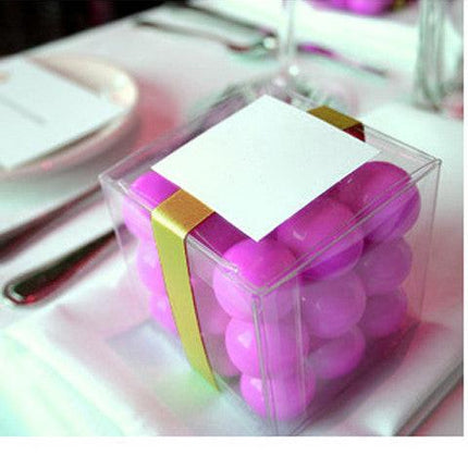 50 Pack of 8cm Square Cube - Product Showcase Clear Plastic Shop Display Storage Packaging Box.