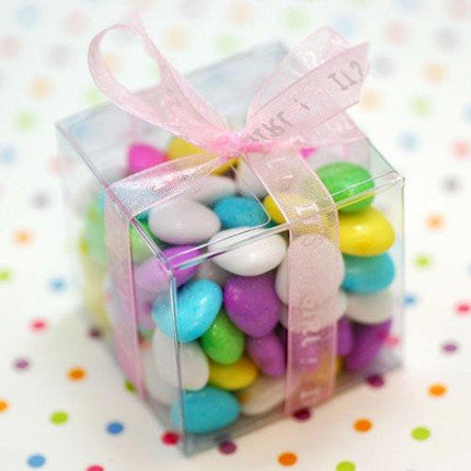 50 Pack of 8cm Square Cube - Product Showcase Clear Plastic Shop Display Storage Packaging Box.