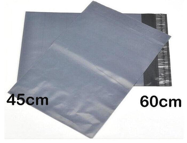 25 Pack - 600x450 mm LARGE GREY PLASTIC MAILING SATCHEL COURIER BAG SHIPPING POLY POSTAGE POST SELF SEAL.