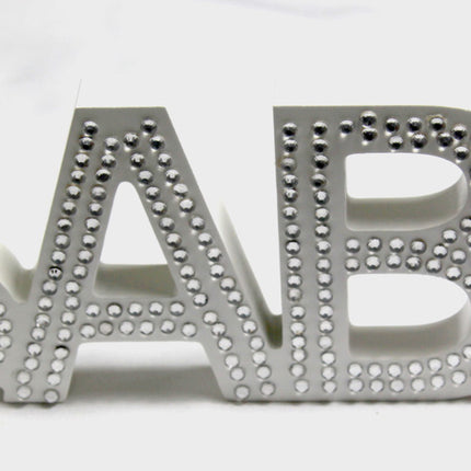 White Baby Nursery 30cm Sign Plaque Plate with Diamantes Newborn Gift Homeware Bedroom Decoration Wall Art.