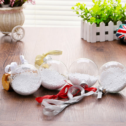 50 Wholesale Pack Glass Bauble 8cm Diameter Round Clear with Silver Cap - table or tree centrepice personal memory theme craft gift.