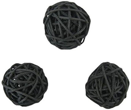 1 Set of Black 5cm Rattan Cane 20 Ball Battery Powered 3m String Lights Christmas Gift Home Wedding Party Bedroom Decoration Table Centrepiece.