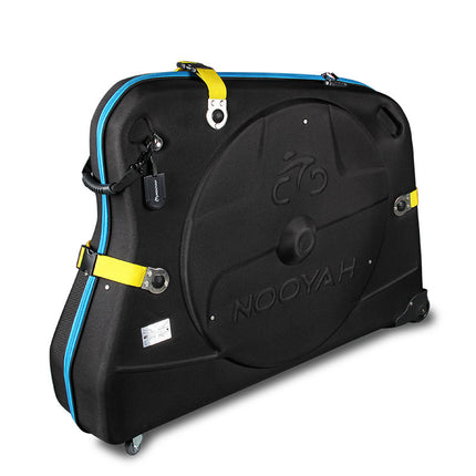 NOOYAH Bike Hard Shell Travel Case EVA Mountain MTB ebike Road Bike 700c Gravel Bike Tourer- BK002 in Black.