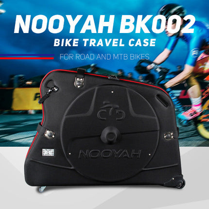 NOOYAH Bike Hard Shell Travel Case EVA Mountain MTB ebike Road Bike 700c Gravel Bike Tourer- BK002 in Black.