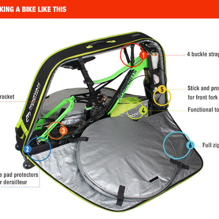 NOOYAH Bike BLUE Travel Case Bike Bag Shell EVA Tough material MTB Mountain Bike Road Bike TT 700c Gravel Bike Ebike 29er etc - BK007S.