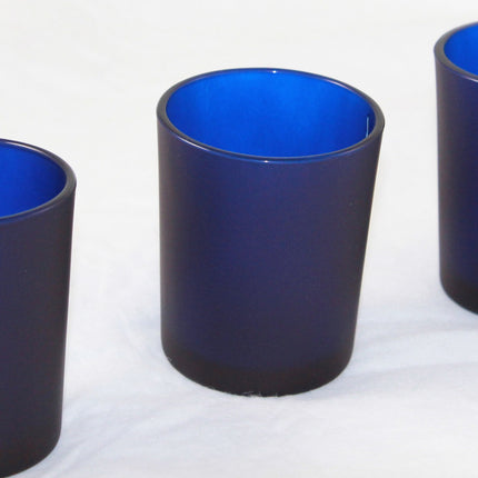 40 Pack Blue Frosted Glass Votive Tealight Candle Holders House Party Centerpiece Xmas Wedding Decor Glass Candlestick Party Decorations Bridal Baby Shower Event.