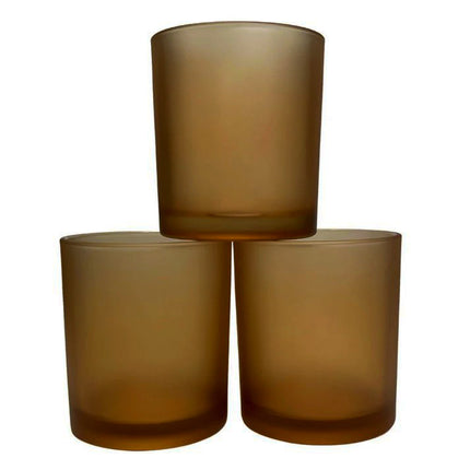 10 Pack Brown Frosted Glass Votive Tealight Candle Holders House Party Centerpiece Xmas Wedding Decor Glass Candlestick Party Decorations Bridal Valentines Event.