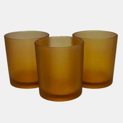 10 Pack Brown Frosted Glass Votive Tealight Candle Holders House Party Centerpiece Xmas Wedding Decor Glass Candlestick Party Decorations Bridal Valentines Event.