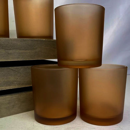 20 Pack Brown Frosted Glass Votive Tealight Candle Holders House Party Centerpiece Xmas Wedding Decor Glass Candlestick Party Decorations Bridal Valentines Event.