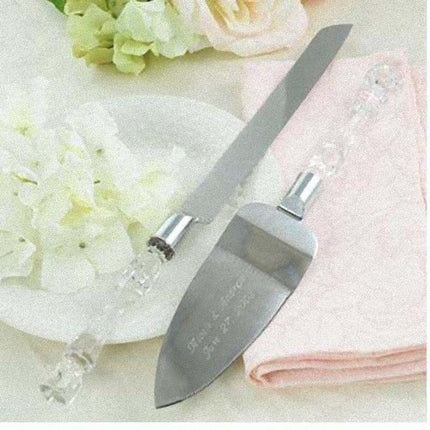 Cutting Cake Knife and Silver Blade Cake Server Set Wedding Anniversary Engagement Birthday Party Gift Boxed.