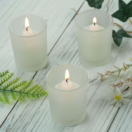 10 Pack Frosted White Glass Votive Candle Holders for Candle Making Kit Tealight Candles Cup Home Decoration.