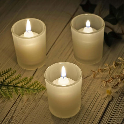 20 Pack Frosted White Glass Votive Candle Holders for Candle Making Kit Tealight Candles Cup Home Decoration.