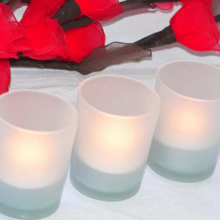 20 Pack Frosted White Glass Votive Candle Holders for Candle Making Kit Tealight Candles Cup Home Decoration.