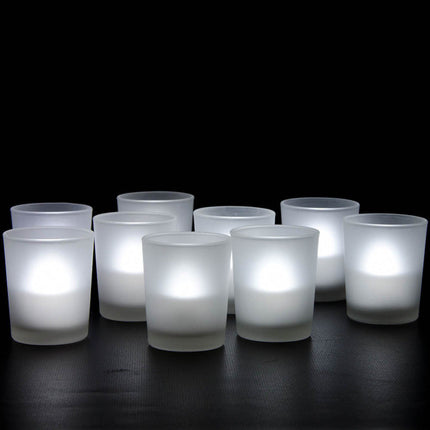 20 Pack Frosted White Glass Votive Candle Holders for Candle Making Kit Tealight Candles Cup Home Decoration.