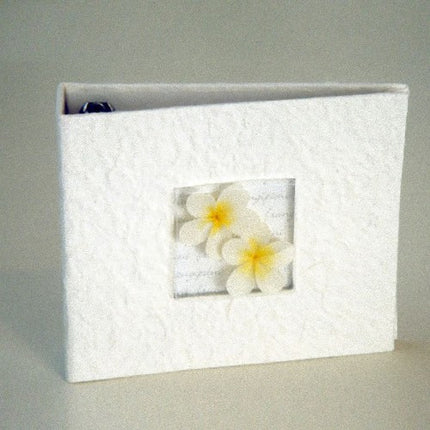 Frangipani DVD CD Disc Storage Album Cream Mulberry paper with Frangipani's - Holds 20 Discs.