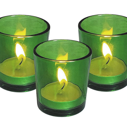 10 Pack Green Glass Votive Candle Holders Table Centreoieces  Xmas Wedding Anniversary Event Recption Party Function or Home Decor.