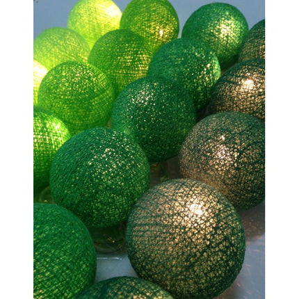 20 Ball Green 3m String Light Battery Box 5cm Cotton Ball  Christmas Birthday Garden Special Occasion Decoration.