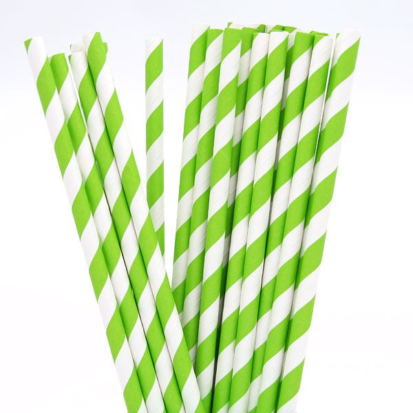 200 Pack Green White Drinking Straws Biodegradable Eco Paper Birthday Party Event Bistro Bar Cafe Take Away.