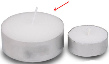 Large Tealight Candles 6cm Wide in silver foil cup  50 in a pack - Party Event Wedding BBQ Dinner Romantic Ambience Decor.