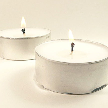 Large Tealight Candles 6cm Wide in silver foil cup  50 in a pack - Party Event Wedding BBQ Dinner Romantic Ambience Decor.