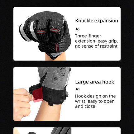 MTB Heated Gloves XLarge for Mountain Road Bike Breathable Winter Autumn Cycling Camping Running Outdoor Sport Rockbros.