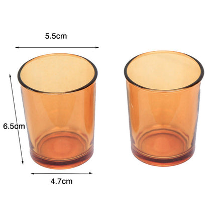 40 Pack Orange Glass Votive Tealight Candle Holders House Party Centerpiece Xmas Wedding Decor Glass Candlestick Party Decorations Bridal Baby Shower Event.