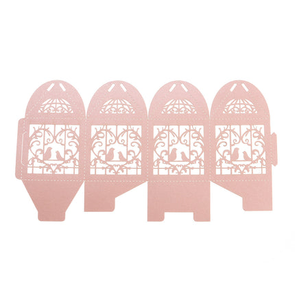 Pink Dove Bird Heart Baby Birth naming Ceremony Bomboniere Favor Lolly Gift Card Box - 10 Pack.