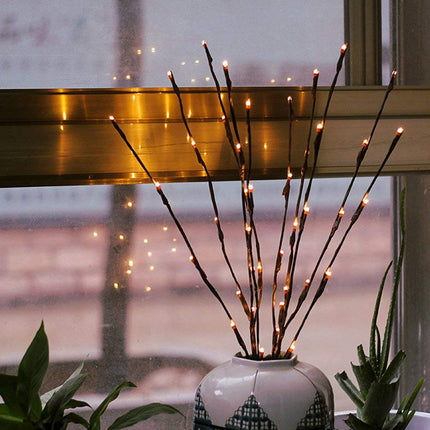 LED Light Bunch Stem - Warm White BATTERY fairy lights - 50cm high 20 bulbs/petals.