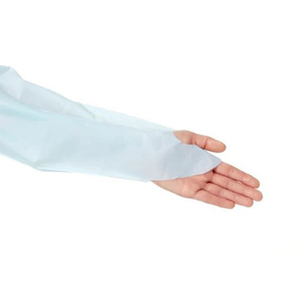 15 Pcs Disposable PPE Gown Protective Workwear Suit Thumb Hook Sleeve Coverall Apron Blue Medical Cleaning Painting.