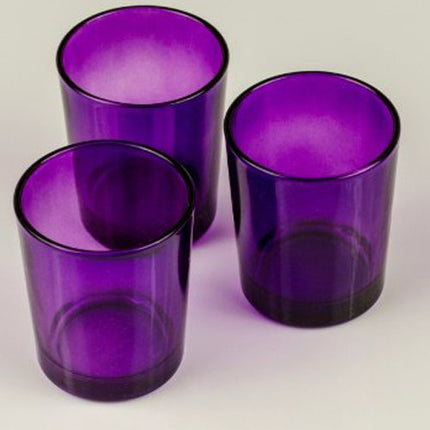40 Pack Purple Glass Votive Tealight Candle Holders House Party Centerpiece Xmas Wedding Decor Glass Candlestick Party Decorations Bridal Valentines Event.
