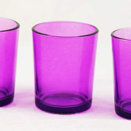 40 Pack Purple Glass Votive Tealight Candle Holders House Party Centerpiece Xmas Wedding Decor Glass Candlestick Party Decorations Bridal Valentines Event.