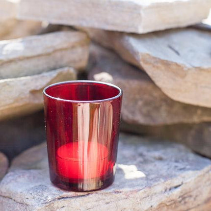 10 Pack Red Glass Votive Tealight Candle Holders House Party Centerpiece Xmas Wedding Decor Glass Candlestick Party Decorations Bridal Valentines Event.