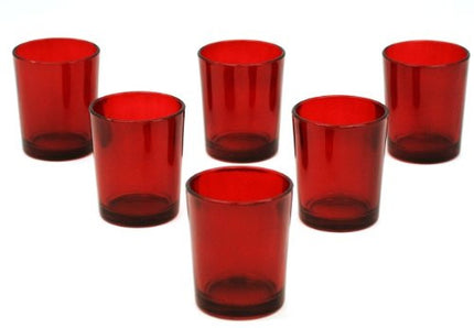 20 Pack Red Glass Votive Tealight Candle Holders House Party Centerpiece Xmas Wedding Decor Glass Candlestick Party Decorations Bridal Valentines Event.