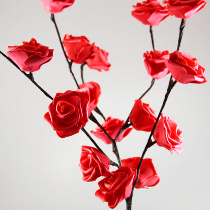 1 Set of 50cm H 20 LED Red Rose Tree Branch Stem Fairy Light Wedding Event Party Function Table Vase Centrepiece Decoration.