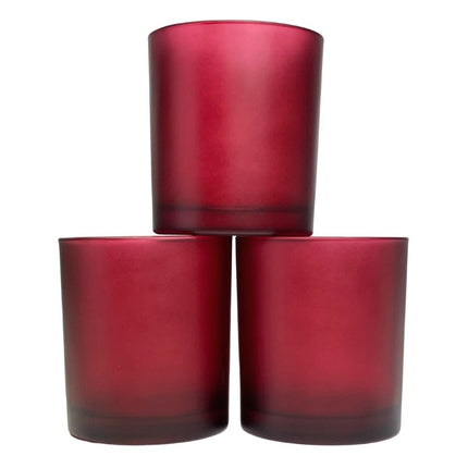40 Pack Red Frosted Glass Votive Tealight Candle Holders Valentines Day Xmas Wedding Decor Glass Candlestick Party Decorations Bridal Baby Shower Event.