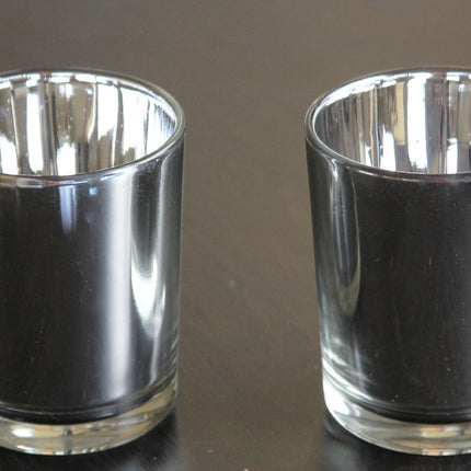 10 Pack Silver Mercury Glass Votive Candle Holders Set For Wedding, Bridal And Baby Shower, Party Function or Home Decor.