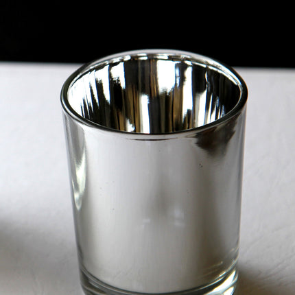 10 Pack Silver Mercury Glass Votive Candle Holders Set For Wedding, Bridal And Baby Shower, Party Function or Home Decor.