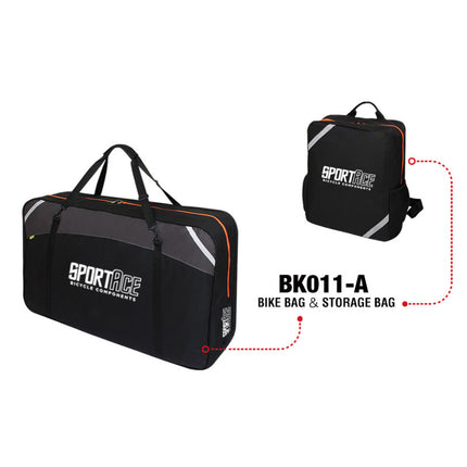 SPORTACE Bike Plane Bag Portable Soft Shell Travel Case Mountain Hybrid BMX Road Bike - 120CM X 75CM BK11- Black.